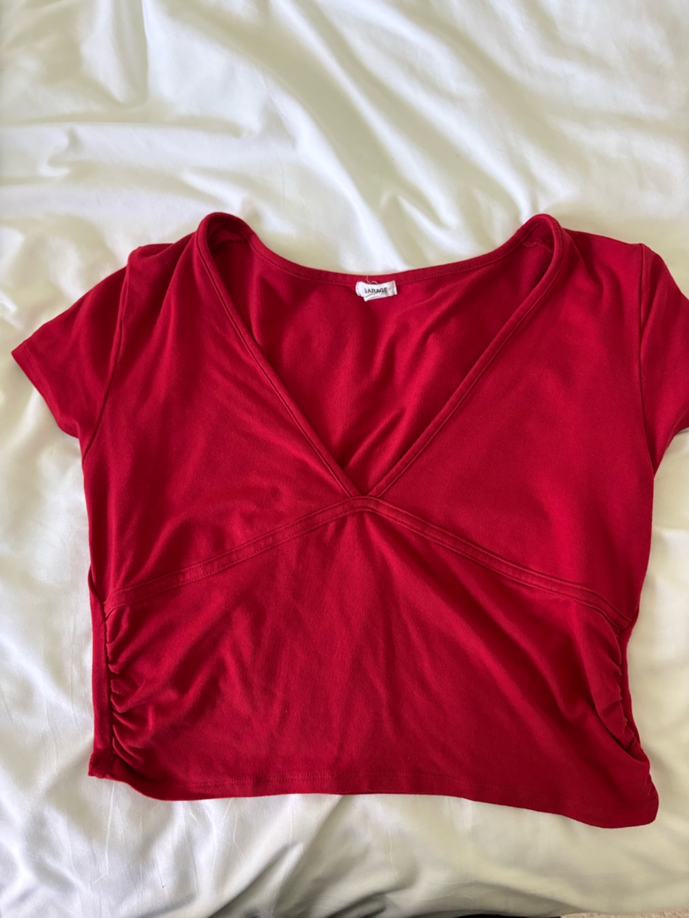 Garage Red V-Neck Tee